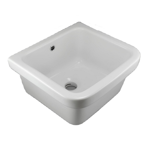 Раковина HATRIA SPECIALS YN0201 подвесная хозяйственная без отверстия с переливом цвет белый