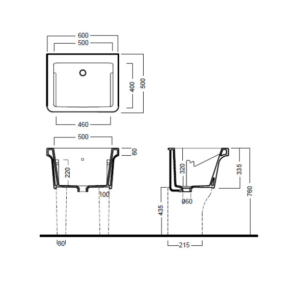 Ножка HATRIA SPECIALS Y1VC01 для хозяйственной раковины