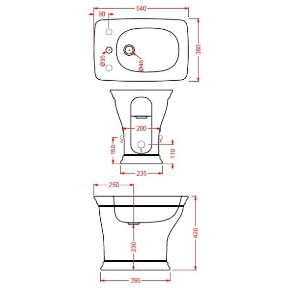 Биде Artceram Civitas напольное  с одним отверстием цвет белый  CIB002 01 00