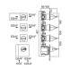 Встраиваемая часть Bossini Z030273000 для термостата для ванны и душа на 6 потребителей с 3 переключателями по 2 выхода