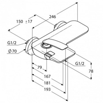Смеситель KLUDI BALANCE 524458775 для ванны с изливом с подключением шланга