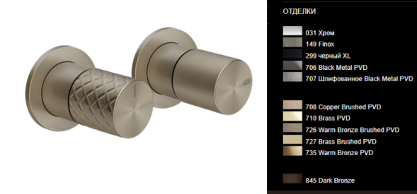 Gessi Смеситель для душа, Habito Bath Shower, INTRECCIO, цвет Латунь матовая  70179#727