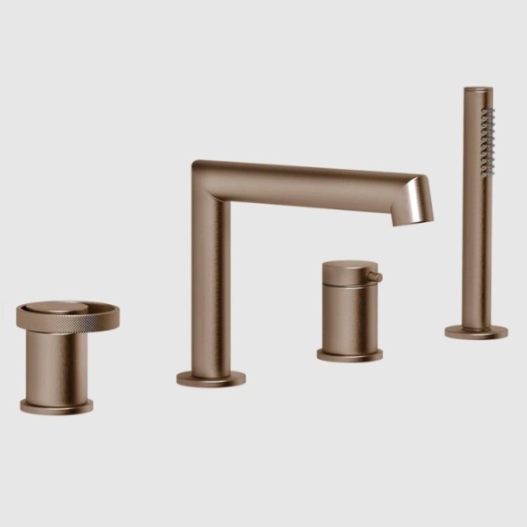 Gessi Смеситель для ванны и душа, Anello, цвет медь матовая  63337#708