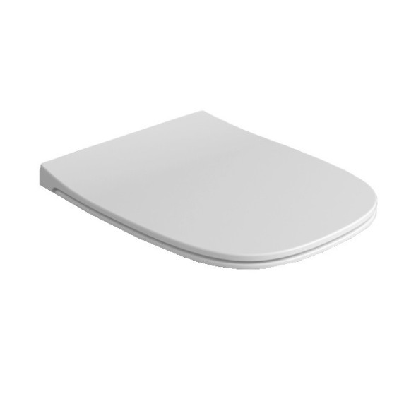 Сиденье с крышкой SIMAS JUNIPER с микролифтом быстросъемное цвет белый петли хром JU004