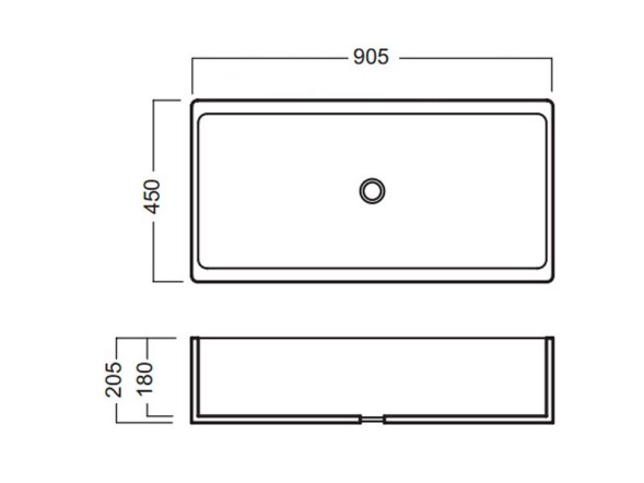 Раковина HATRIA SPECIALS YN0401 подвесная хозяйственная без отверстия без перелива цвет белый