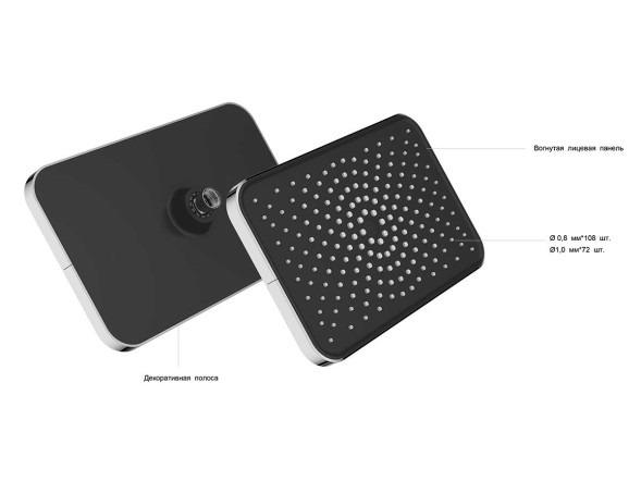 Vincea Душевой комплект VSFW-321MT1GM встраиваемый, термостат, двухрежимный, вороненая сталь