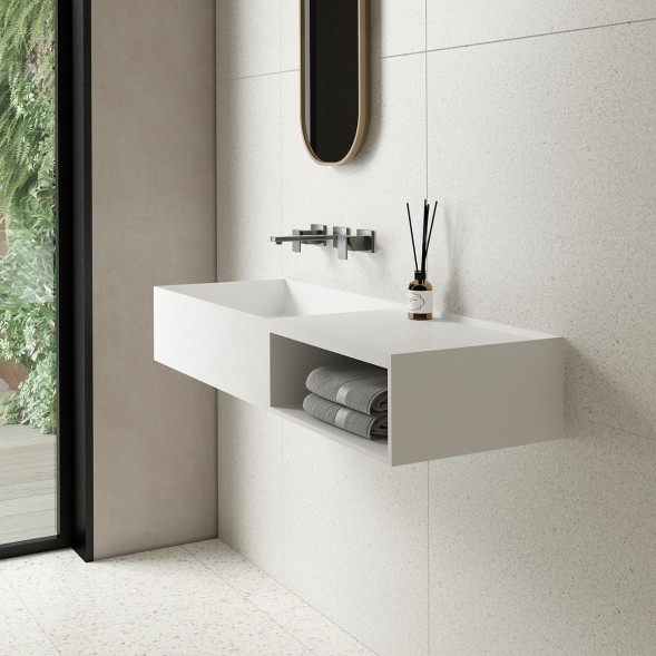 Vincea Раковина Солид Серфейс (Solid Surface)  VWB-6S180MW, 800*400*200, подвесная, цвет белый матовый
