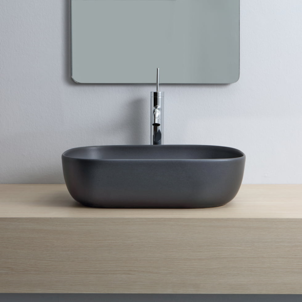 Раковина Scarabeo GLAM накладная без перелива без отверстий цвет черный матовый 1804 49