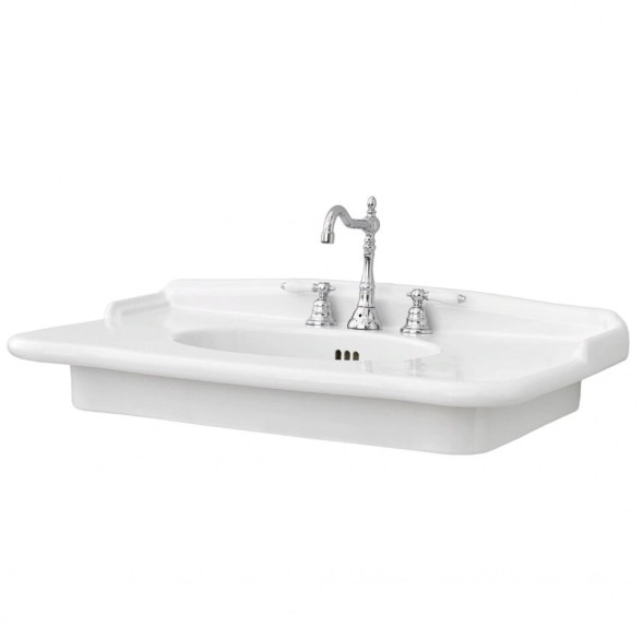 Раковина Hermitage под консоль с одним отверстием цвет белый  HEL0050100