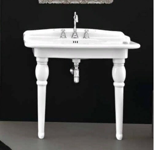 Раковина Hermitage под консоль с одним отверстием цвет белый  HEL0050100