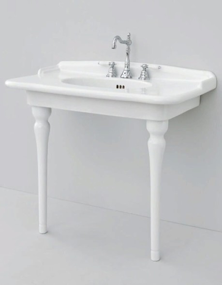 Раковина Hermitage под консоль с одним отверстием цвет белый  HEL0050100