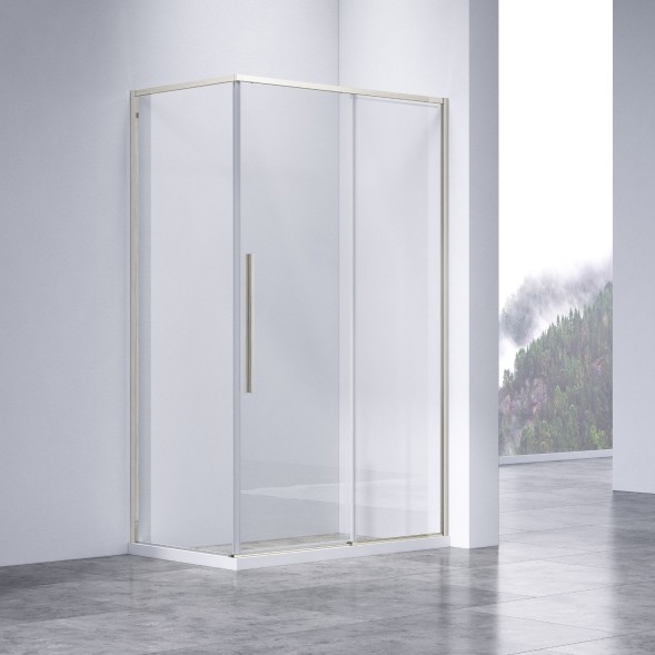 Vincea Душевой уголок Слим-Н (Slim-N) VSR-4SN8012CLBN, 1200*800, брашированный никель, стекло прозрачное