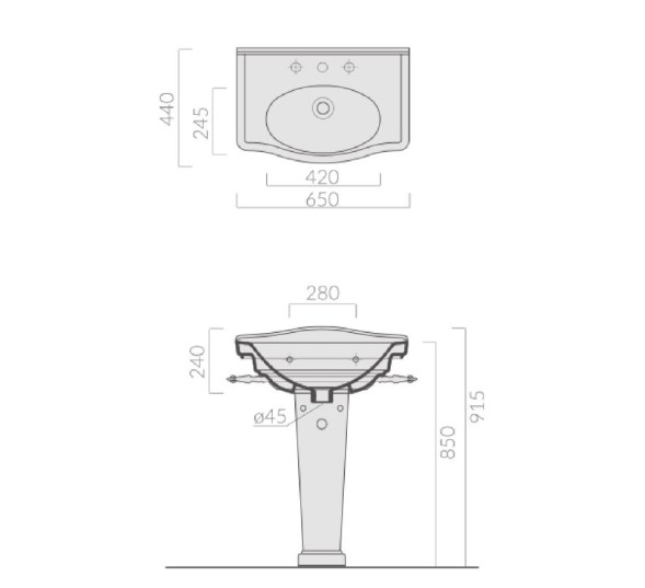 Раковина GALASSIA ETHOS 8432M подвесная с одним отверстием с переливом цвет белый глянцевый