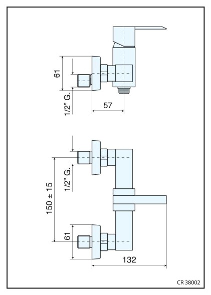 Emmevi Sicily, однорычажный смеситель для душа без набора для душа, цвет хром 38002/CR