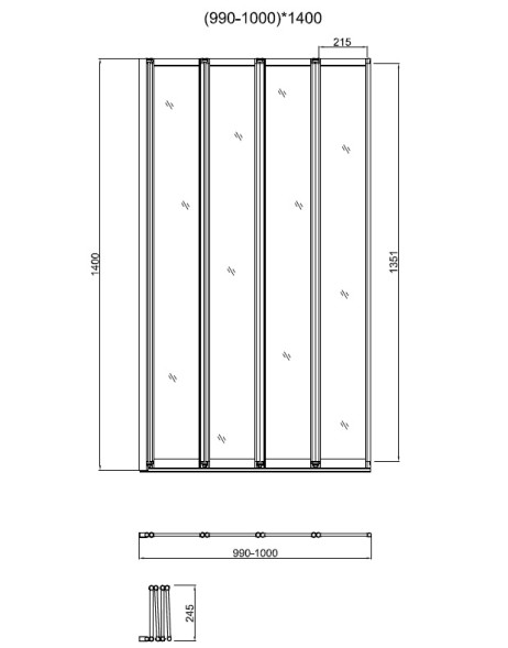 Vincea Душевая шторка на ванну VSB-31100CL, 1000*1400, хром, стекло прозрачное