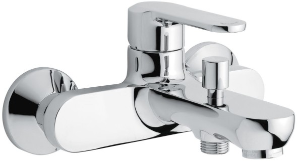 Emmevi Nefer, однорычажный смеситель для ванны без ручного душа, цвет хром/белый 77001CR/B