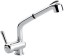 Emmevi Laguna, однорычажный кухонный смеситель (поворотный и вытяжной излив 24 см), с металлической ручкой и без донного клапана, цвет хром 4066/CR