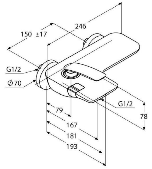 Смеситель KLUDI BALANCE 524459175 для ванны с изливом с подключением шланга