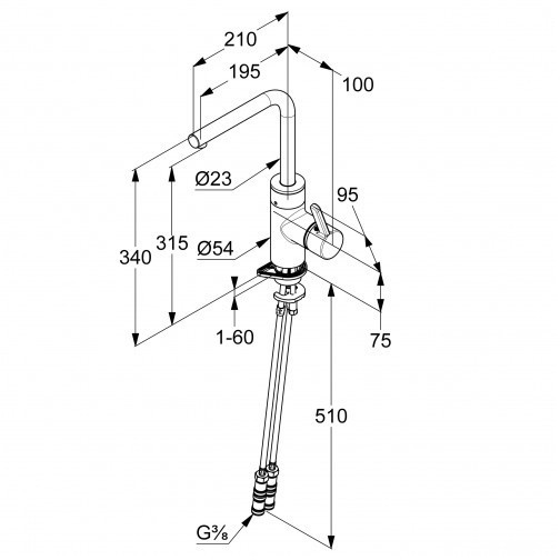 Смеситель KLUDI E-GO 422206675 для кухни сенсорный