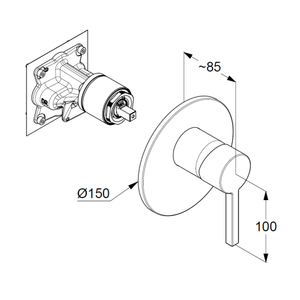 Смеситель KLUDI NOVA FONTE 20755N215 для душа встраиваемый внешняя часть