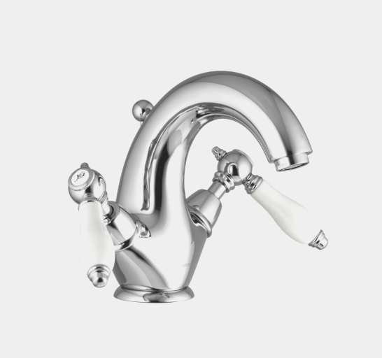 Смеситель для раковины, Fima Carlo Frattini, Herend, цвет-античная бронза/белый F5431BR