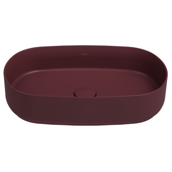 Раковина ISVEA Infinity накладная ШГВ 550*360*120 отверстия для смесителя отсутствуют цвет бордовый матовый 10NF65055-2R