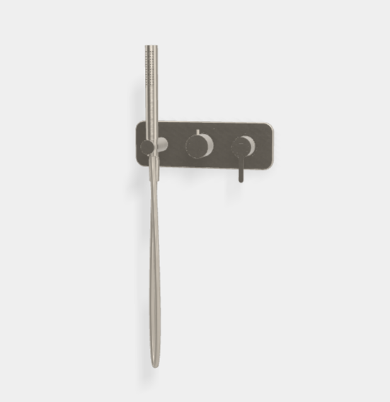 Смеситель для душа, Fima Carlo Frattini, Snap, на 2 потребителя, цвет-никель брашированный F3129WX2SN