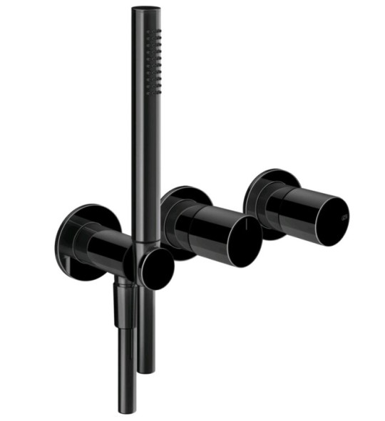 Gessi Смеситель для душа, Habito Unito, на 2 потребителя, цвет черный металл  70038#706