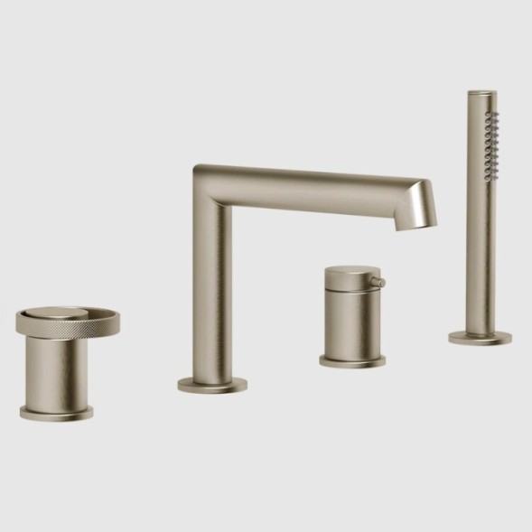 Gessi Смеситель для ванны и душа, Anello, цвет Никель матовый 63337#149
