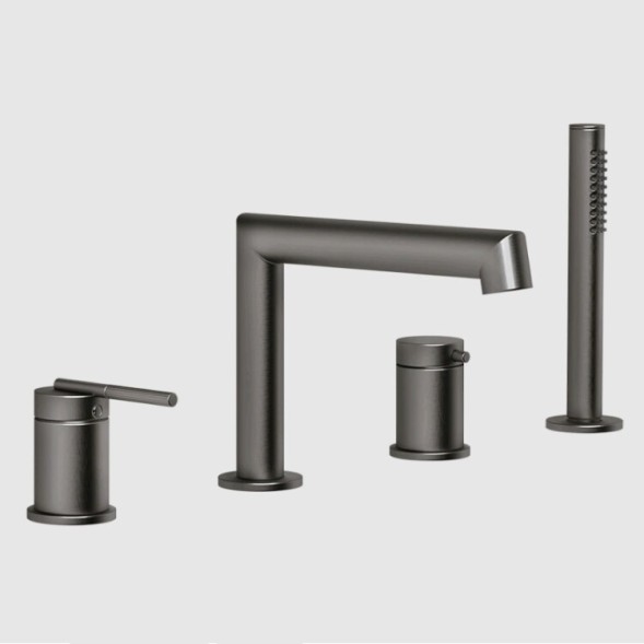 Gessi Смеситель для ванны и душа, Ingranaggio, цвет Черный брашированный металл  63537#707