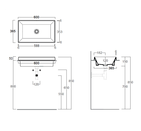 Раковина SIMAS AGILE встраиваемая сверху без отверстий цвет белый AG60IN