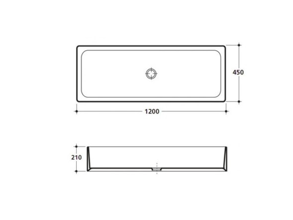 Раковина HATRIA SPECIALS YN0501 накладная хозяйственная без отверстия без перелива цвет белый