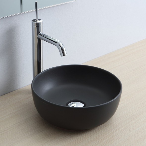 Раковина Scarabeo GLAM накладная без перелива без отверстий цвет черный матовый 1808 49