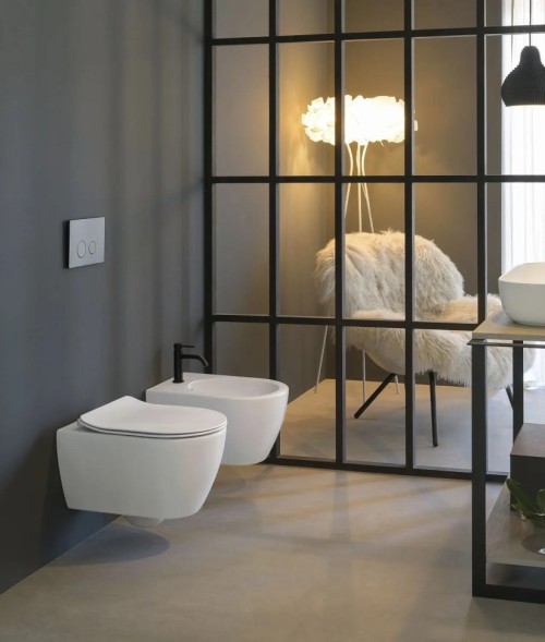 Биде Scarabeo GLAM подвесное с одним отверстием цвет белый матовый 5202 41