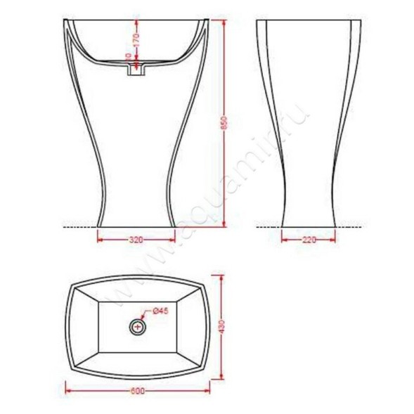 Раковина напольная Artceram Jazz с сифоном и сливом цвет белый JZL006 01 00