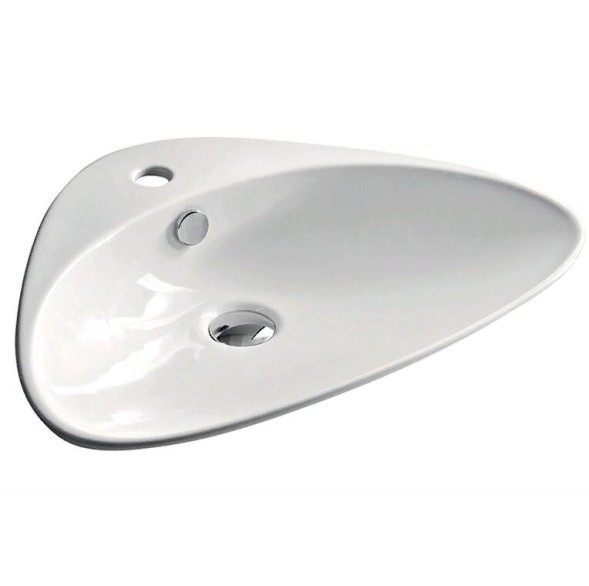 Раковина Artceram Plettro накладная с одним отверстием перелив есть  цвет белый PTL001 01 00