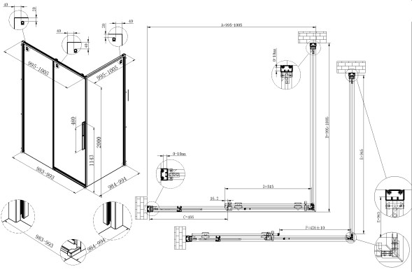 Vincea Душевой уголок Ультима (Ultima) VSR-7UL1010CL, 1000*1000, хром, стекло прозрачное