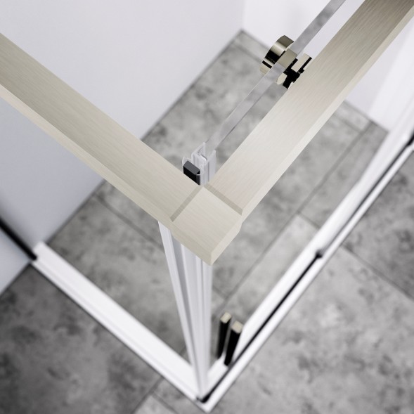 Vincea Душевой уголок Слим-Н (Slim-N) VSR-4SN9012CLBN, 1200*900, брашированный никель, стекло прозрачное