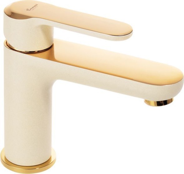 Emmevi Nefer, однорычажный смеситель для раковины с донным клапаном, цвет кварц/золото 77003QO