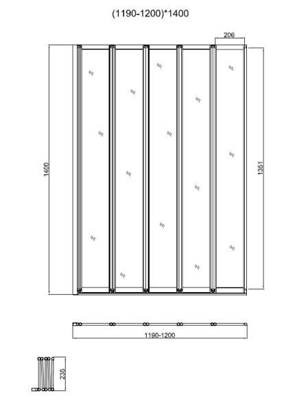 Vincea Душевая шторка на ванну VSB-32120CL, 1200*1400, хром, стекло прозрачное