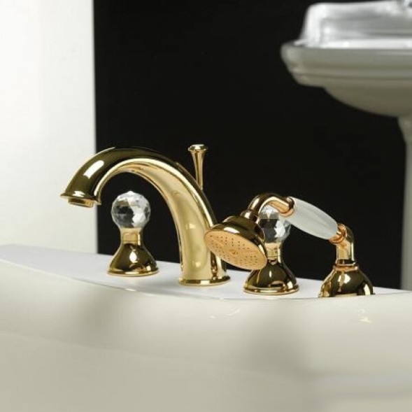 Смеситель на борт ванны Webert Karenina KA730101010, золото