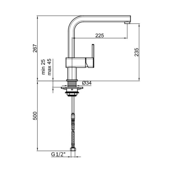 Смеситель для кухни Webert Dado DA920302015, хром