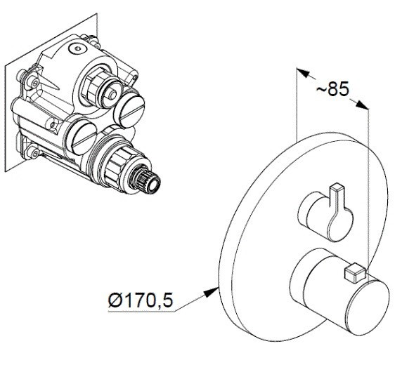 KLUDI NOVA FONTE Black, душевой комплект с термостатом для душа, арт. 208313915