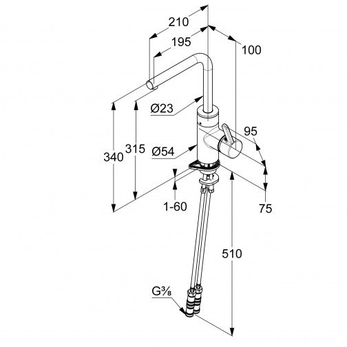 Смеситель KLUDI E-GO 422300575 для кухни сенсорный