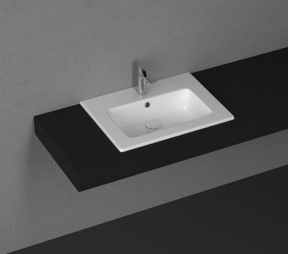 Раковина ISVEA SistemaT накладная ШГВ 615*465*140 отверстия для смесителя 1 цвет белый 10SL50061