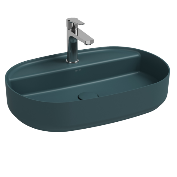 Раковина накладная ISVEA Infinity 60 овальная 60см цвет изумрудный матовый 10NF65060-2P