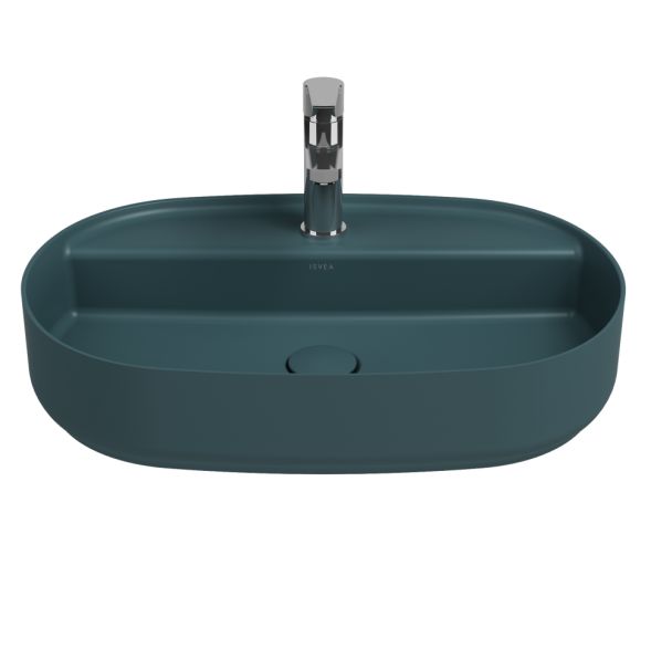 Раковина накладная ISVEA Infinity 60 овальная 60см цвет изумрудный матовый 10NF65060-2P