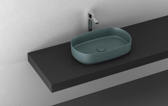 Раковина ISVEA Infinity накладная ШГВ 550*360*120 отверстия для смесителя отсутствуют цвет изумрудный матовый 10NF65055-2P