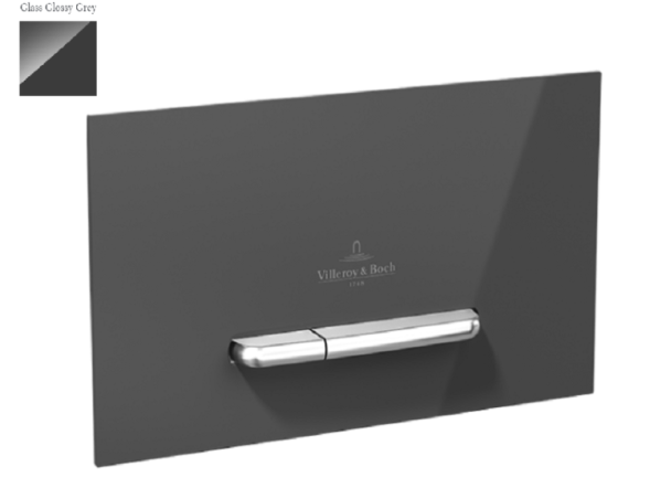 Villeroy&amp;Boch Клавиша смыва, ViConnect, для бачков скрытого монтажа, шгв 253*20*145, цвет-Glass Glossy Grey 922160RA