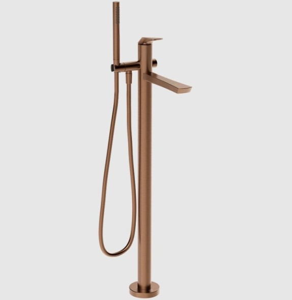Gessi Смеситель для ванны и душа, Ventaglio, напольный, цвет медь матовая  72028#708